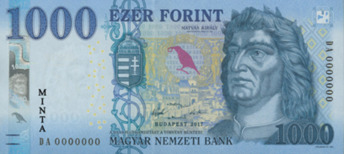 Hungarian Forint HUF 1000 Ft bank note front face