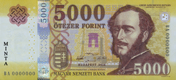 Hungarian Forint HUF 5000 Ft bank note front face
